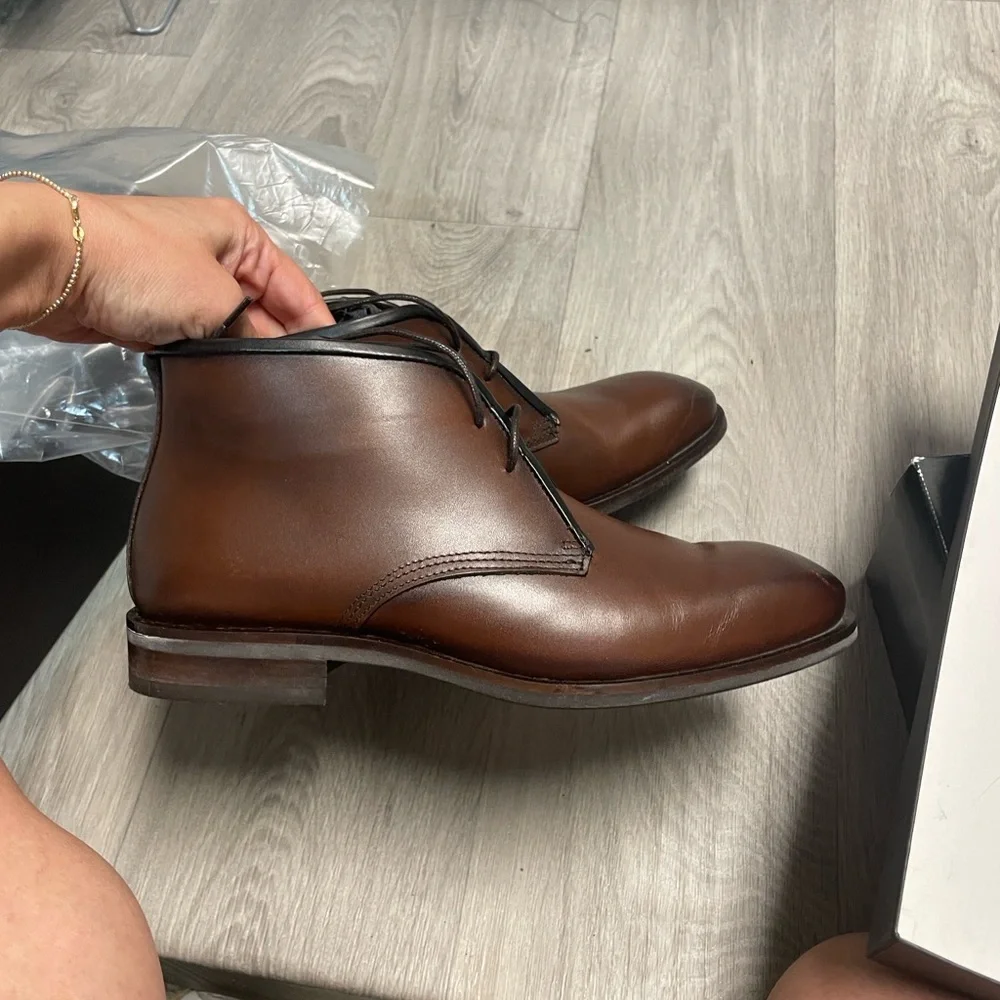 Massimo Dutti Men's Brown Leather Boots